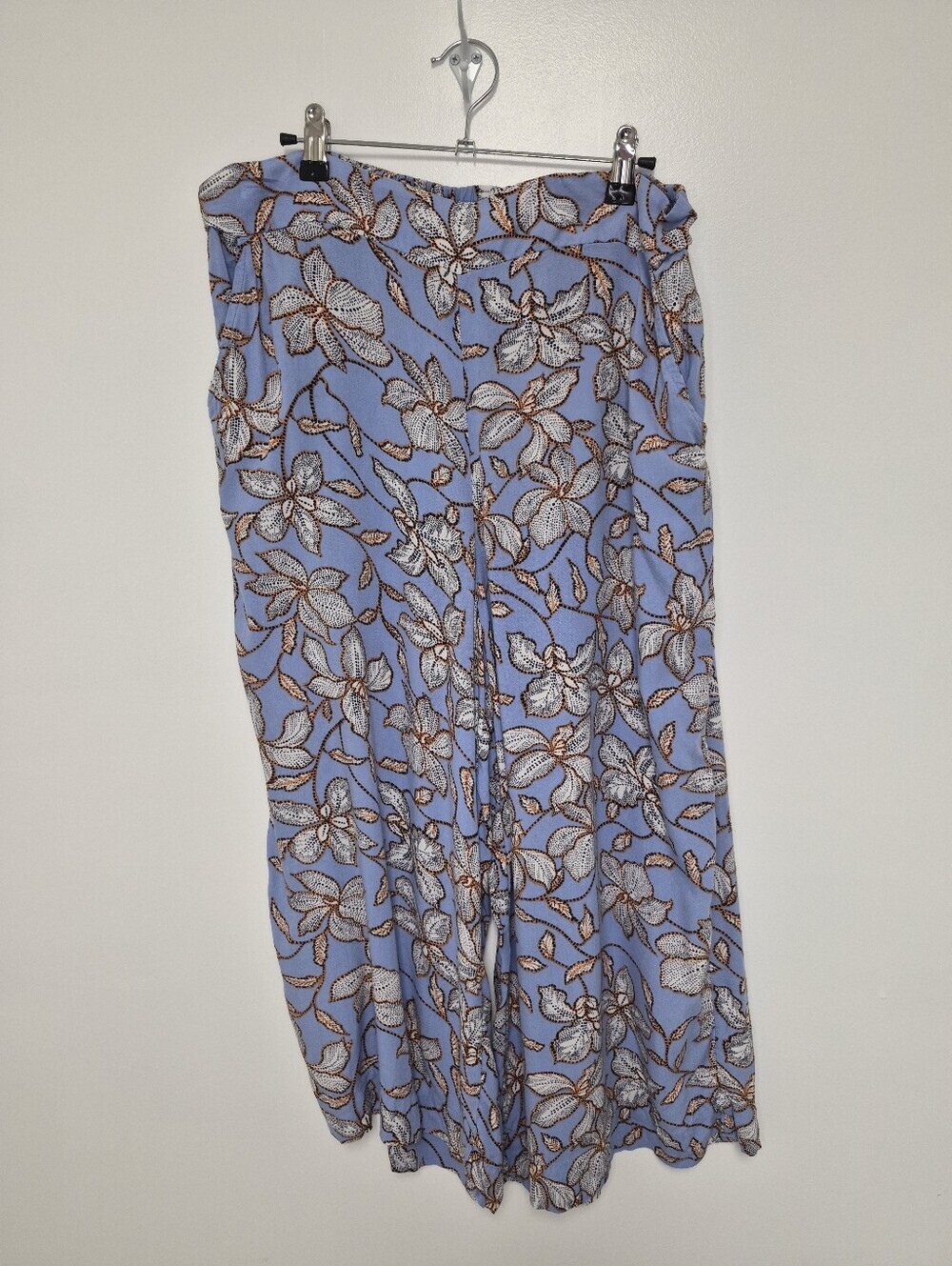 Jessica Simpson Light Blue Floral Print Wide Leg Pants sz 1X